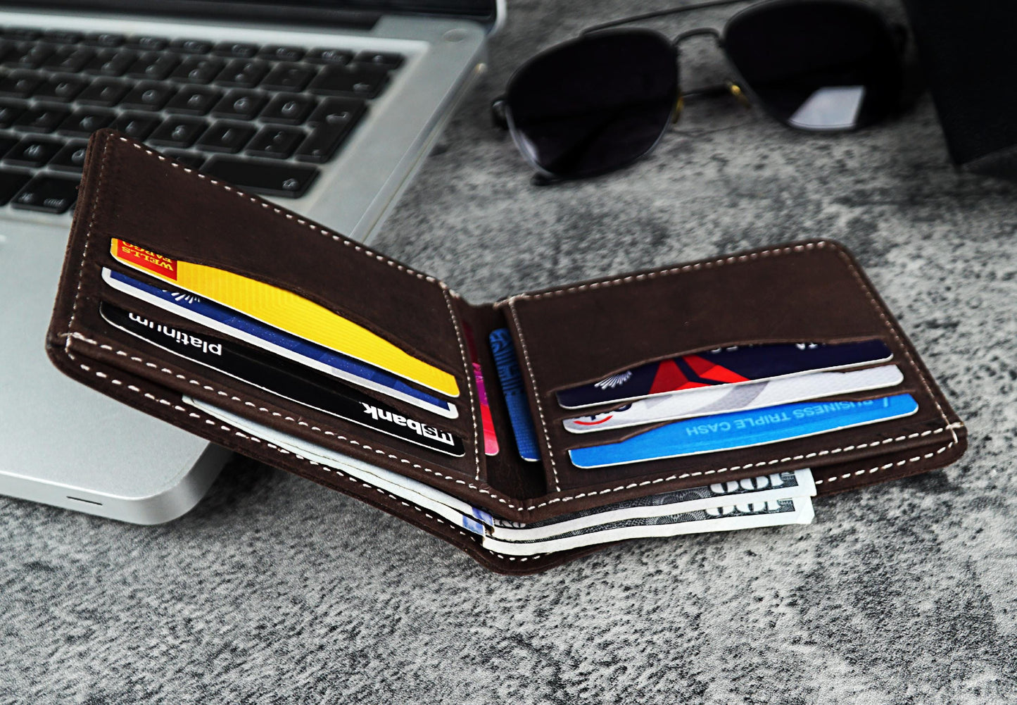 Custom Men's Wallet with Personalized Photo, Memory Gift for Dad, Custom Photo Wallet, Personalized Leather Engraved Gift, Father's Gift