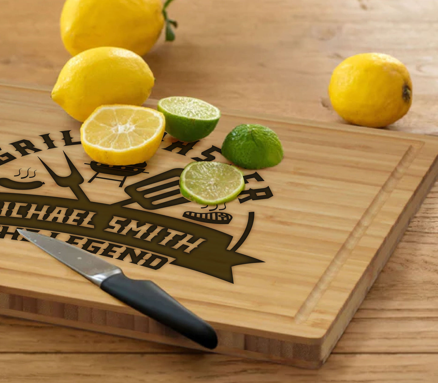 Personalized Grill Master Cutting Board, Gift For Husband, Bamboo Cutting Board, Gift for Dads, Birthday Boyfriend Gift, Father's Day Board