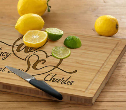 Personalized Couple Cutting Board, Mother's Day Cutting Board, Bamboo Cutting Board, Custom Wedding Gift for Couple, Happy Mothers Day