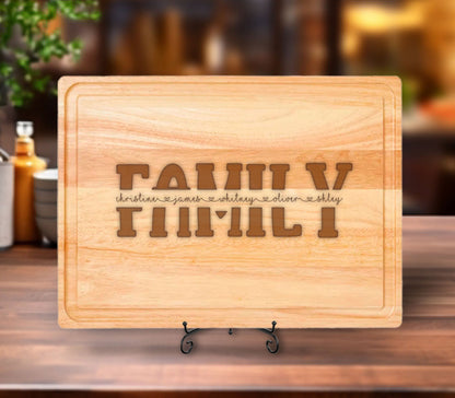 Personalized Bamboo Board Cutting Board, Family and housewarming gift, Family Gift, Family Name's Cutting Board, Custom Charcuterie Board