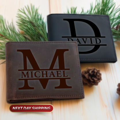 Personalized Gift Wallet for Christmas, Leather Wallet, Custom Wallet, Boyfriend Gift, Anniversary Wallet, Gift for Him, Fathers Day Gift