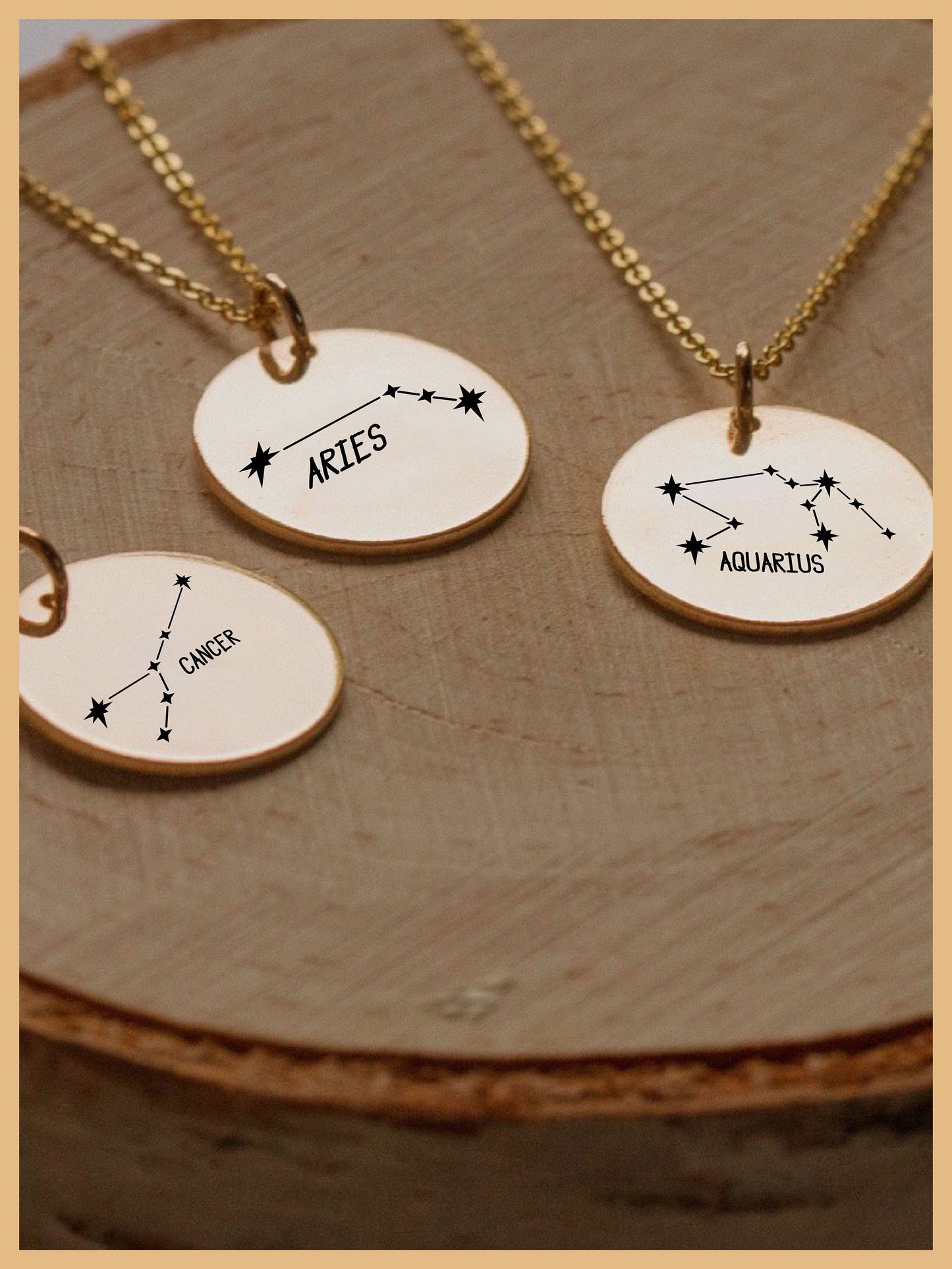 Mothers Day Gift Zodiac Sign Disc Necklace, Constellation Jewelry, Astrology Zodiac Necklace, Sagittarius, Mothers Day Necklace Gift for Mom