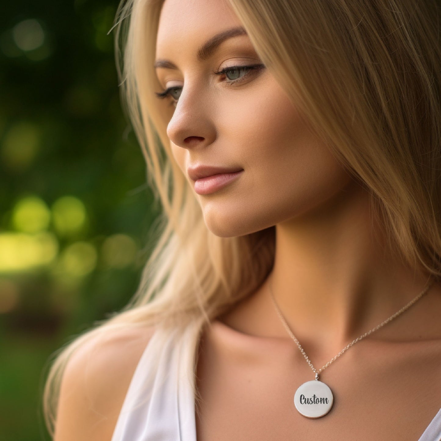 Personalized Engraved Handmade Christmas Gift Best Friends Birthday Custom Name Engraved Necklace for Women Initial Disc Gift for Mom Custom