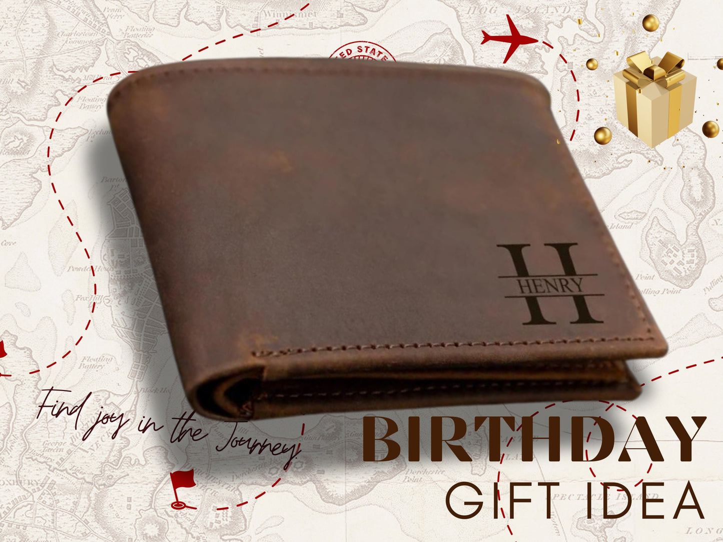 Personalized Name Wallet, Custom Name Letter Leather Wallet, Custom Family Name Wallet, Man Leather Wallet, Christmas Gift For Daddy