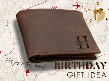 Personalized Name Wallet, Custom Name Letter Leather Wallet, Custom Family Name Wallet, Man Leather Wallet, Christmas Gift For Daddy