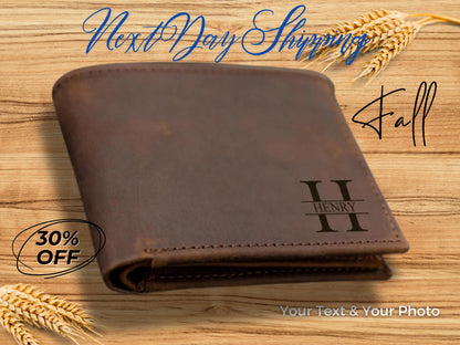 Personalized Name Wallet, Custom Name Letter Leather Wallet, Custom Family Name Wallet, Man Leather Wallet, Christmas Gift For Daddy