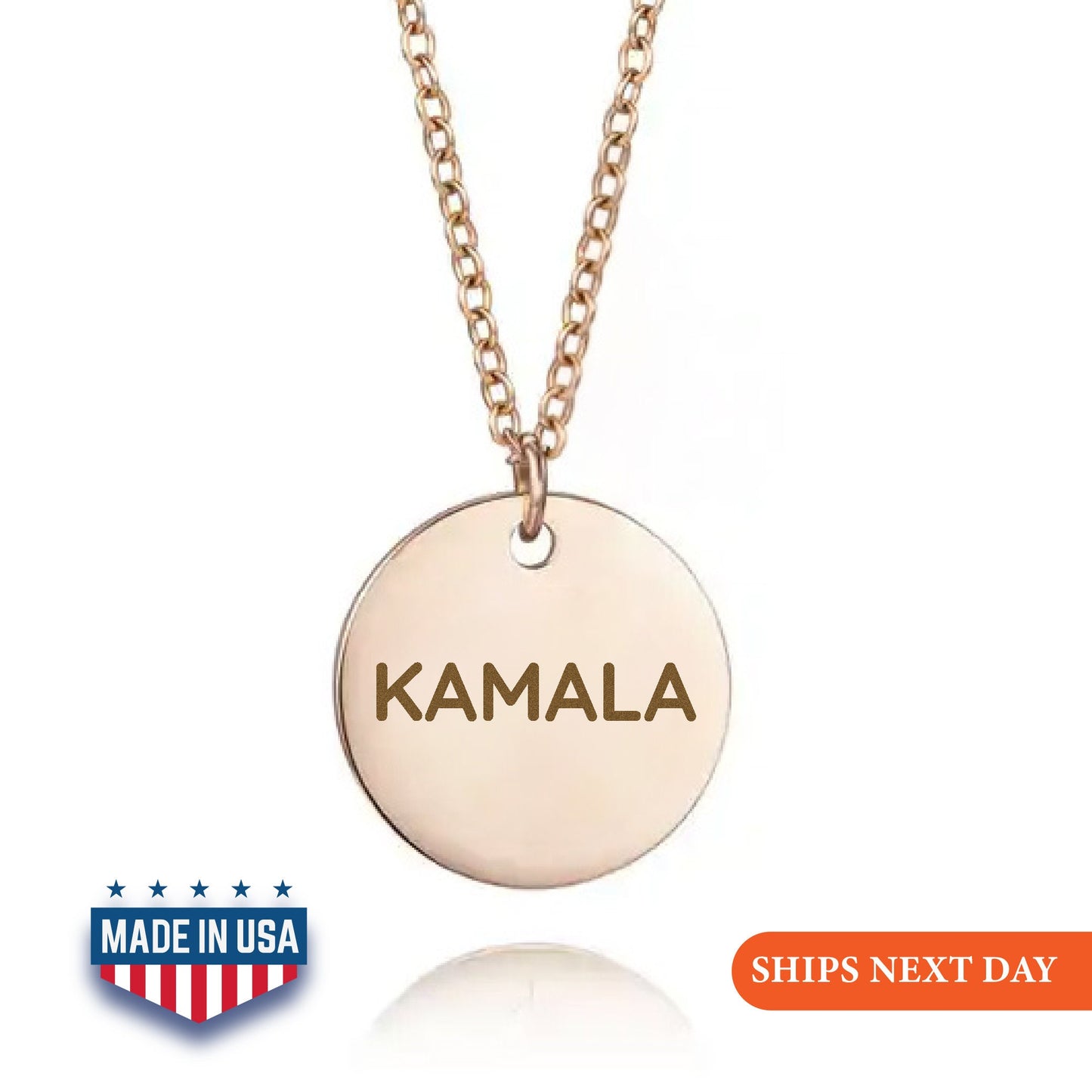 President Kamala Harris 2024 Necklace, Kamala Jewelry, Kamala Necklace, US Elections 2024 Necklace, Gift Initial Disc, Democrat Party