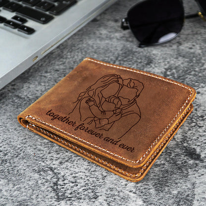 Custom Men's Wallet with Personalized Photo, Memory Gift for Dad, Custom Photo Wallet, Personalized Leather Engraved Gift, Father's Gift