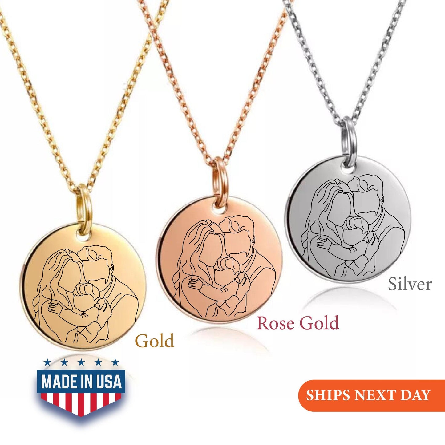 Photo Necklace, Valentine Day Gift, Custom Photo Necklace, Necklace For Mom With Kids, Engraved Photo Necklace, Personalized Gifts For Mom