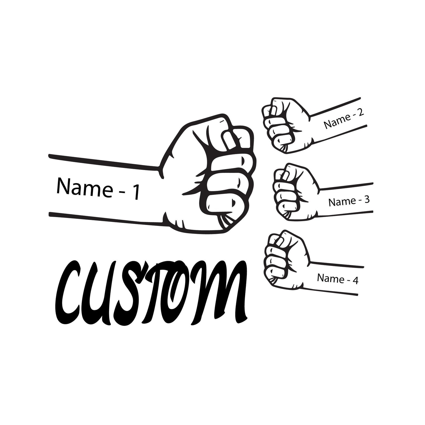 Fist Bump Dad Kids Leather Wallet, Christmas Gift, Custom Family Name Wallet, Father's Day Gift For Daddy, Personalized Names Wallet