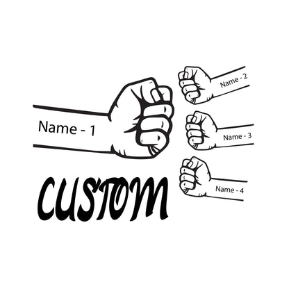 Fist Bump Dad Kids Leather Wallet, Christmas Gift, Custom Family Name Wallet, Father's Day Gift For Daddy, Personalized Names Wallet