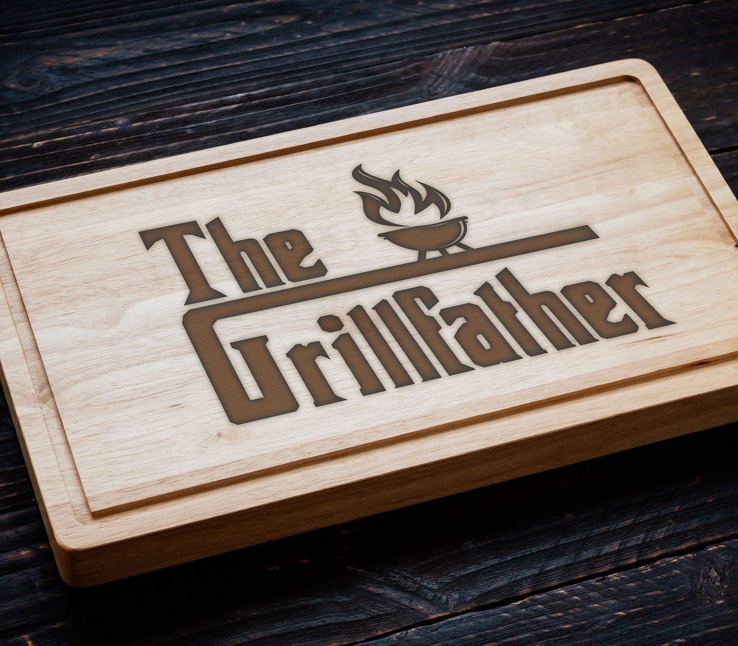 The Grillfather BBQ Bamboo Board for Men, Custom Dad Birthday Gift, Father Gift For Daughter, Custom Dad Birthday Gift, The Godfather Grill