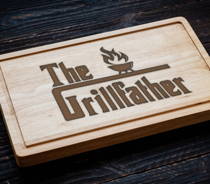 The Grillfather BBQ Bamboo Board for Men, Custom Dad Birthday Gift, Father Gift For Daughter, Custom Dad Birthday Gift, The Godfather Grill