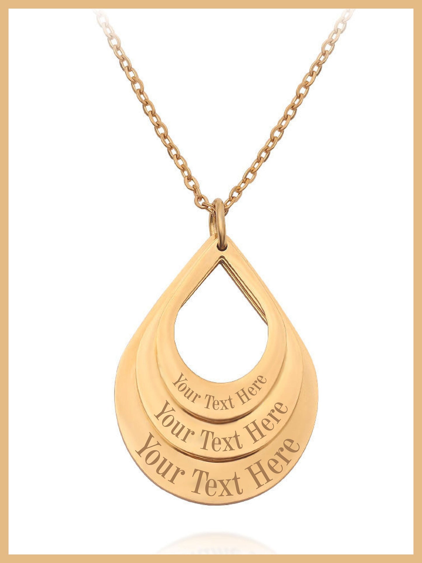 Mother Day Necklace with Kids Names, Valentine Gift Necklace, Engraved 3 Drop Pendants, Custom Family Jewelry, 3 Names Water Drop Necklace