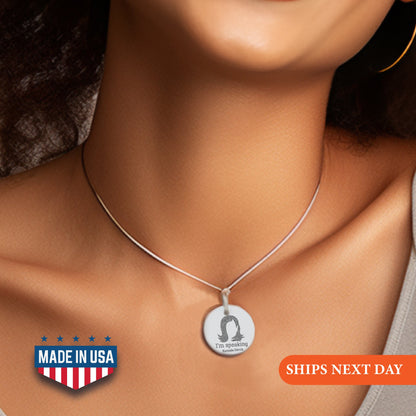 I'm Speaking Kamala Harris Necklace, President Kamala Harris 2024 Necklace, US Elections 2024 Necklace, Kamala Jewelry, Gift Initial Disc