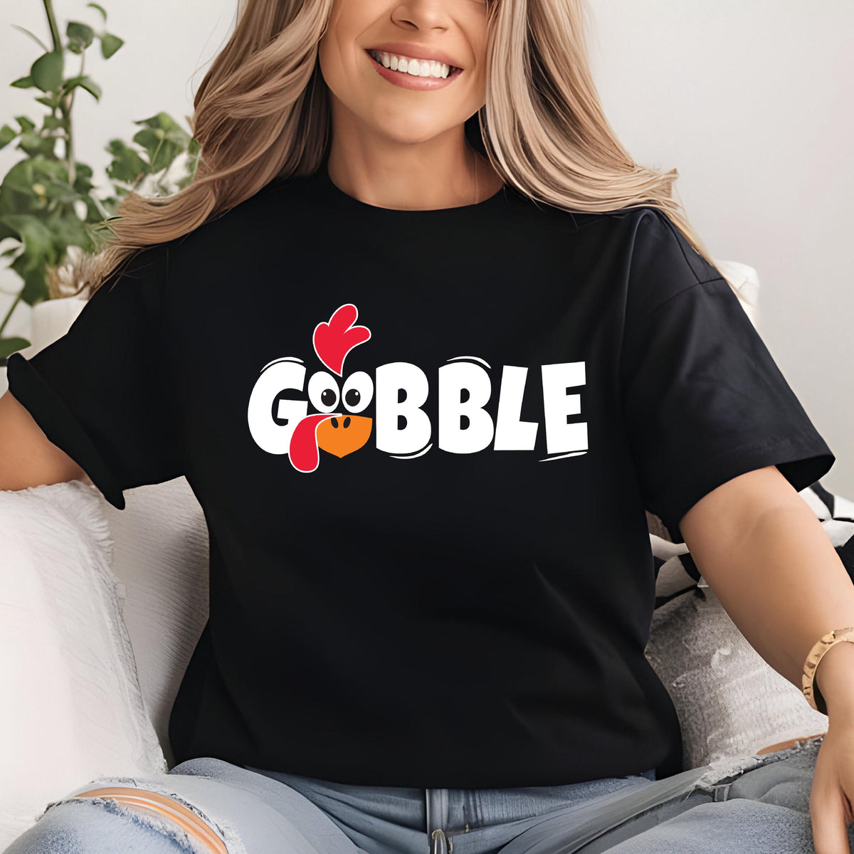 Funny Gobble Gobble Thanksgiving T-Shirt: Autumn Family Tee