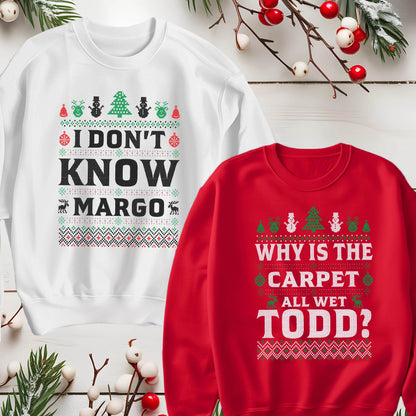 Todd and Margo Christmas Vacation Sweatshirt and Hoodie, Funny Couples Sweat