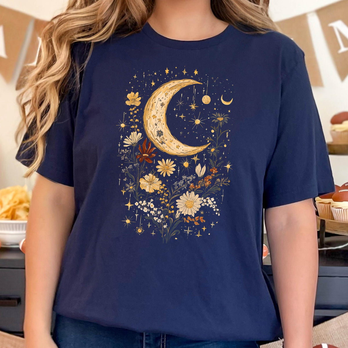 Mystic Moon Phase T-Shirt: Boho Celestial Tee