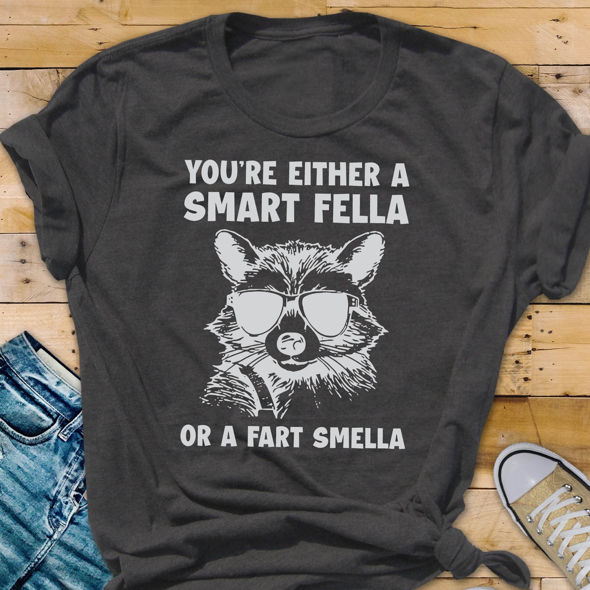Funny Raccoon Graphic Tee: Retro Novelty T-Shirt