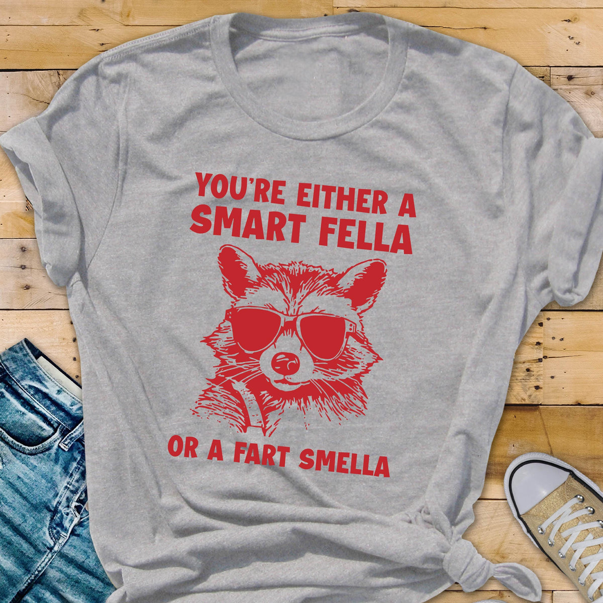 Funny Raccoon Graphic Tee: Retro Novelty T-Shirt