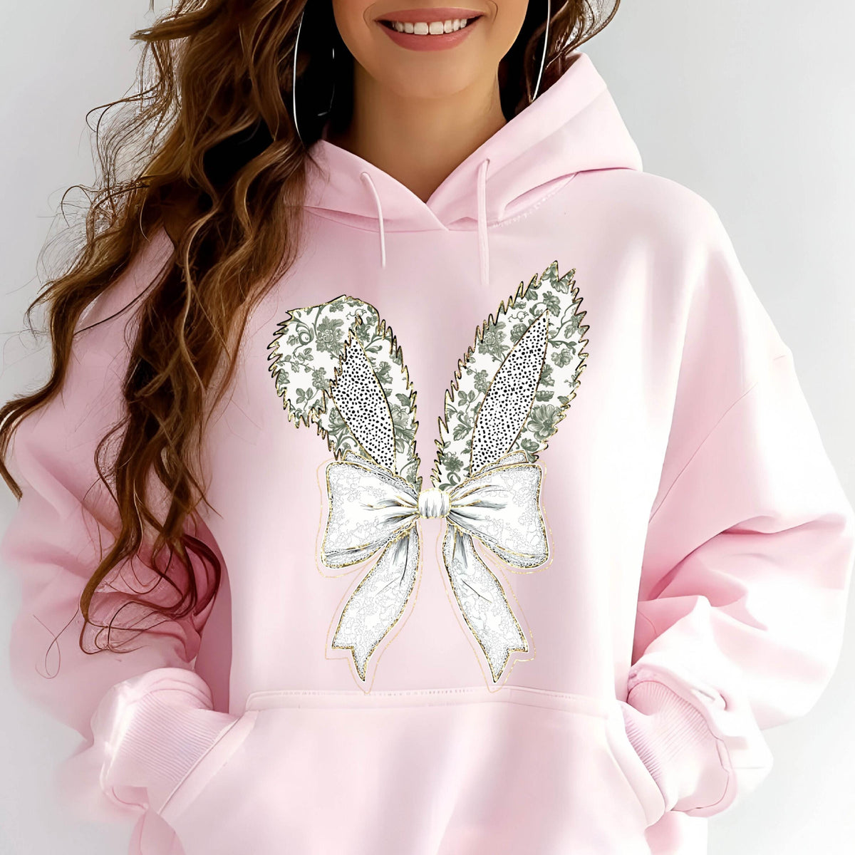Coquette Bow Bunny Easter Hoodie, Cute Bunny Sweatshirt, Cute Easter Sweat, Easter Vibes Sweatshirts, Bunny Sweats, Rabbit Hoodies
