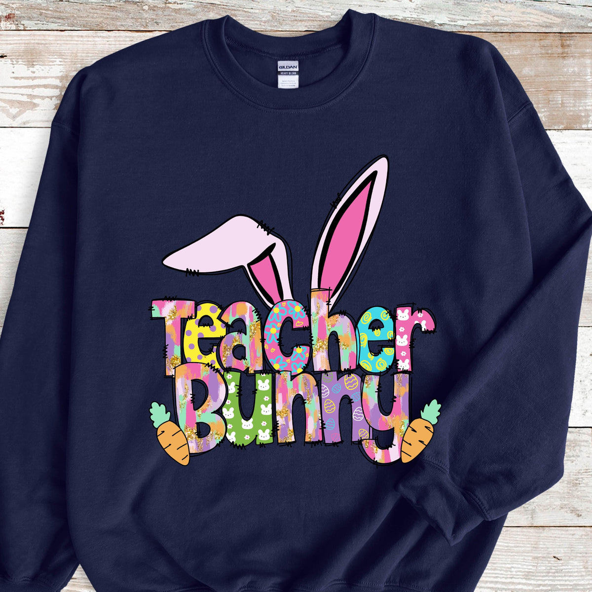 Teacher Bunny Easter Sweatshirt, Cute Teacher Bunny Hoodie, Cute Easter Sweat, Bunny Sweats, Teacher Hoodies, Easter Gift For Teachers