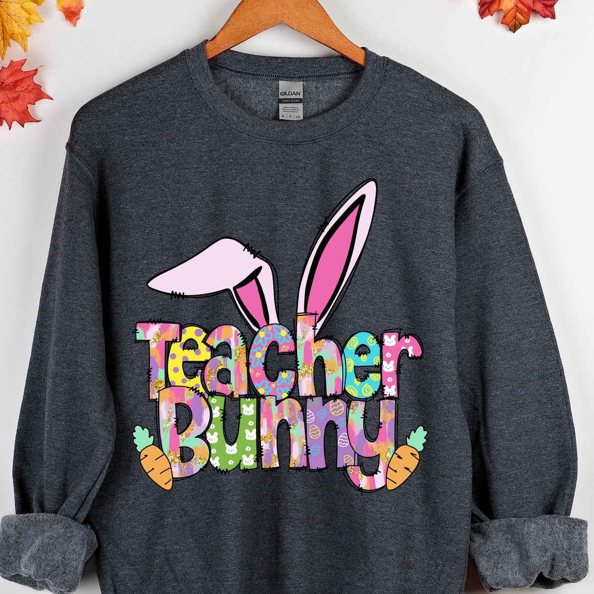 Teacher Bunny Easter Sweatshirt, Cute Teacher Bunny Hoodie, Cute Easter Sweat, Bunny Sweats, Teacher Hoodies, Easter Gift For Teachers