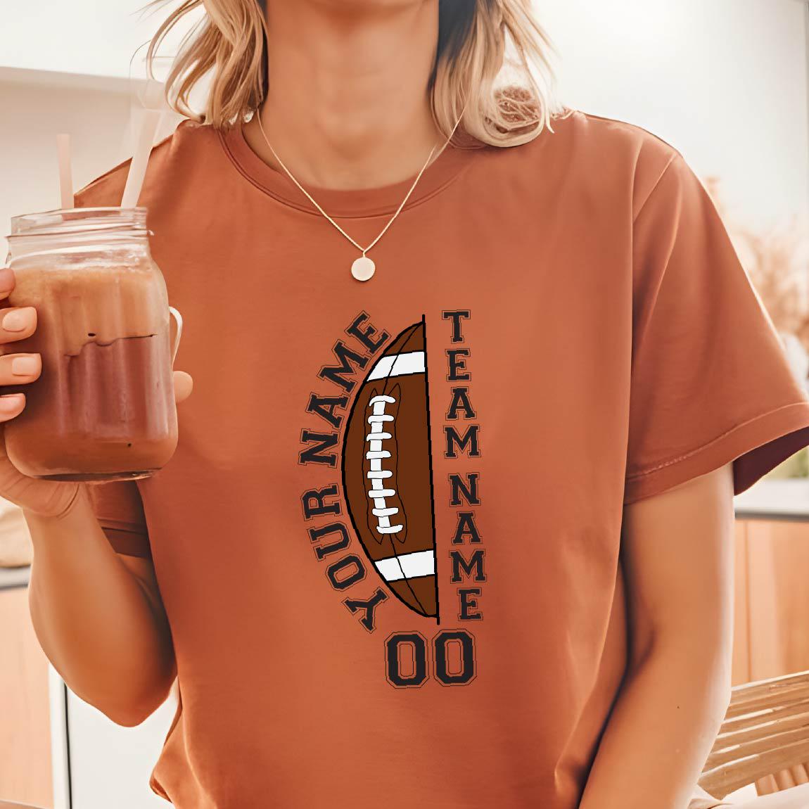 Comfort Colors Custom Football Shirt, Personalized Team Tee, Football Mom Gift