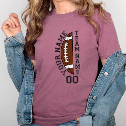 Comfort Colors Custom Football Shirt, Personalized Team Tee, Football Mom Gift