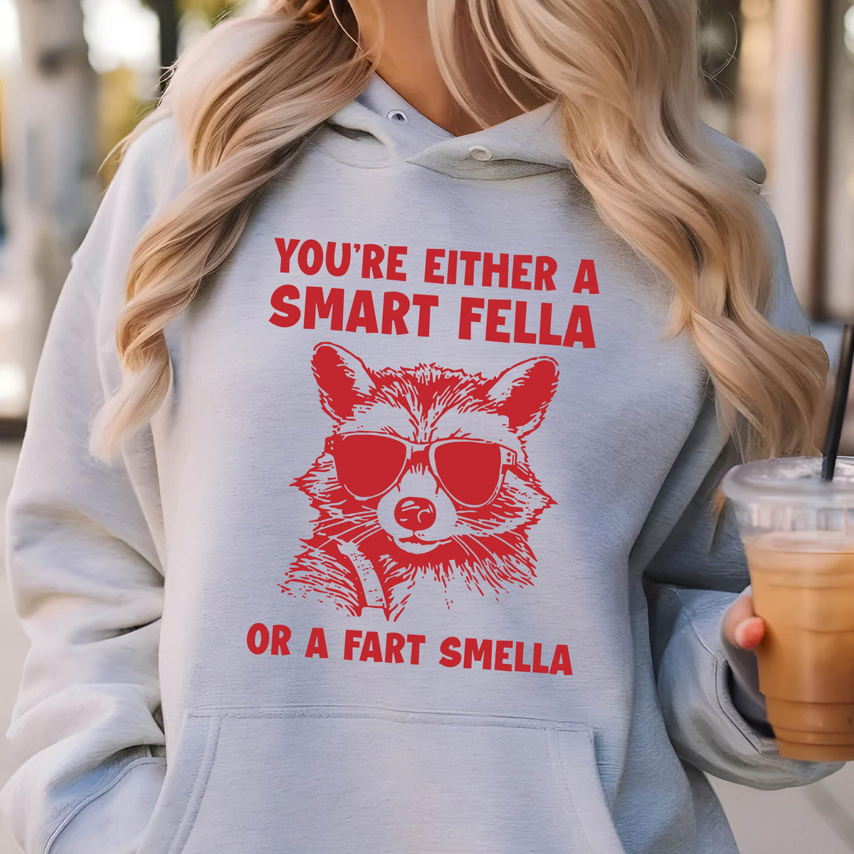 Funny Raccoon Hoodie: Retro 90s Sweatshirt