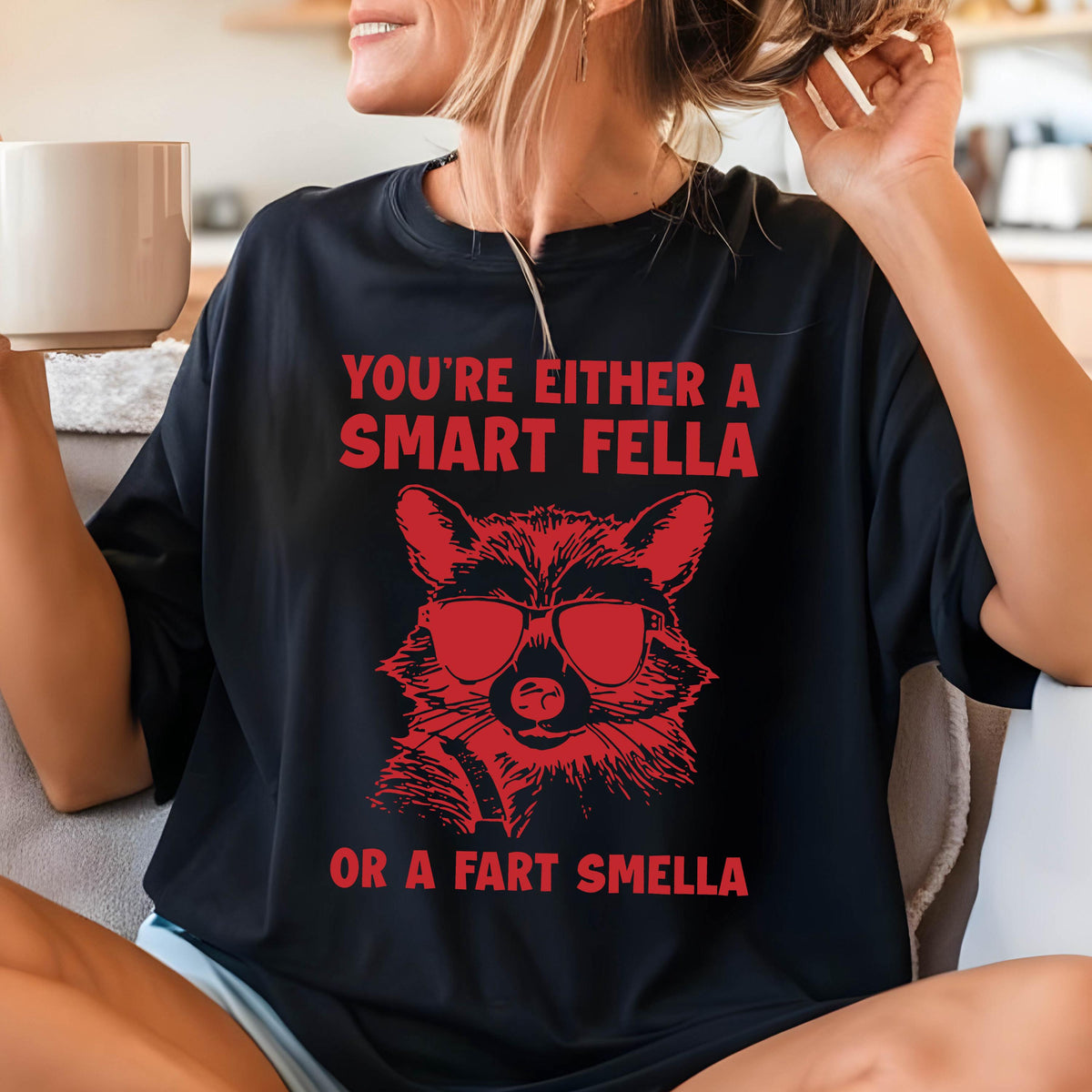 Funny Raccoon Comfort Colors T-Shirt: Retro Sarcastic Tee