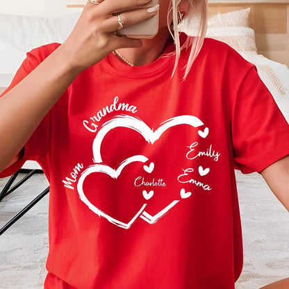 Comfort Colors Personalized Grandma Mama Heart Shirt with Kids Names, Mother's Day Shirts, Mama With Children Names Tee, Custom Mama Shirt