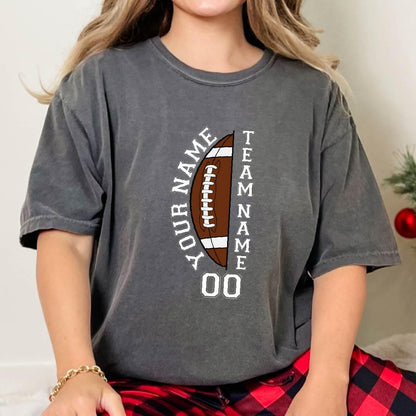 Comfort Colors Custom Football Shirt, Personalized Team Tee, Football Mom Gift