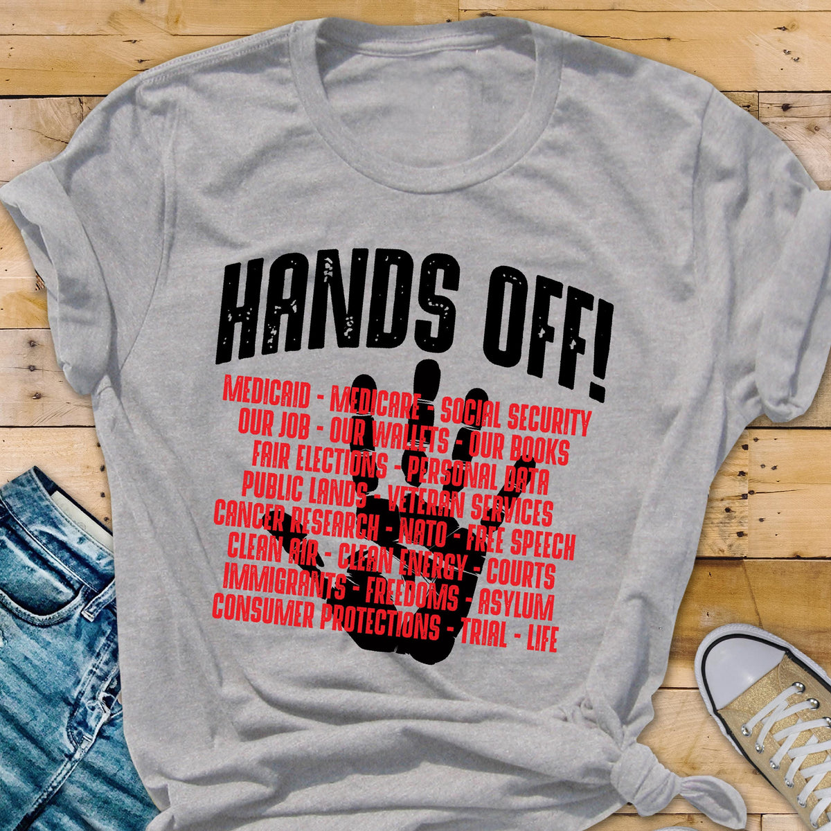 Hands Off! Protest T-Shirt: Political Activism Tee