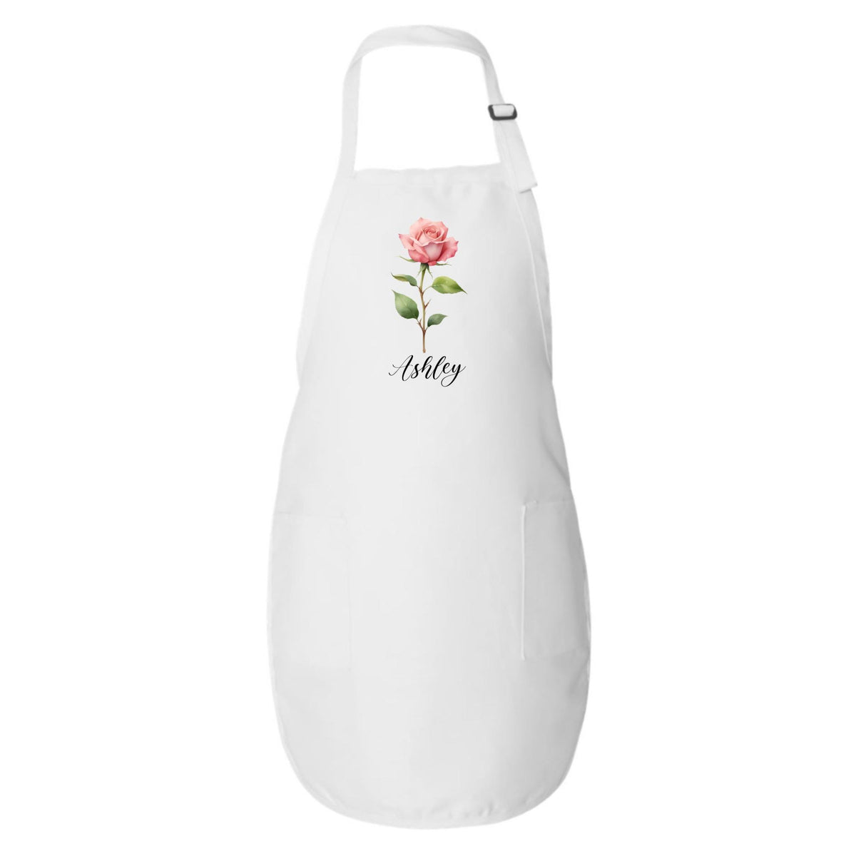 Custom Name Floral Apron: Personalized Kitchen Gift