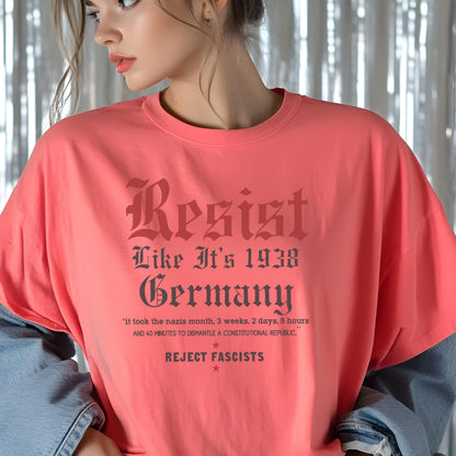 Resist Like 1938 Germany Comfort Colors Shirt: Political Activist Tee