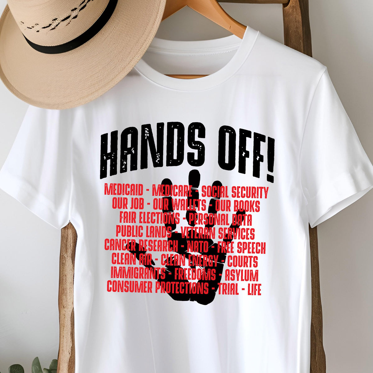 Hands Off! Protest T-Shirt: Political Activism Tee