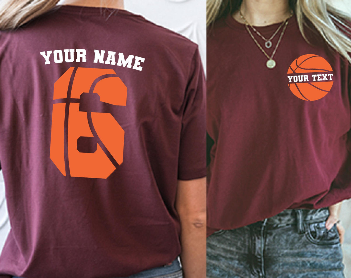 Custom Basketball T-Shirt, Personalized Name & Number, Team Shirt