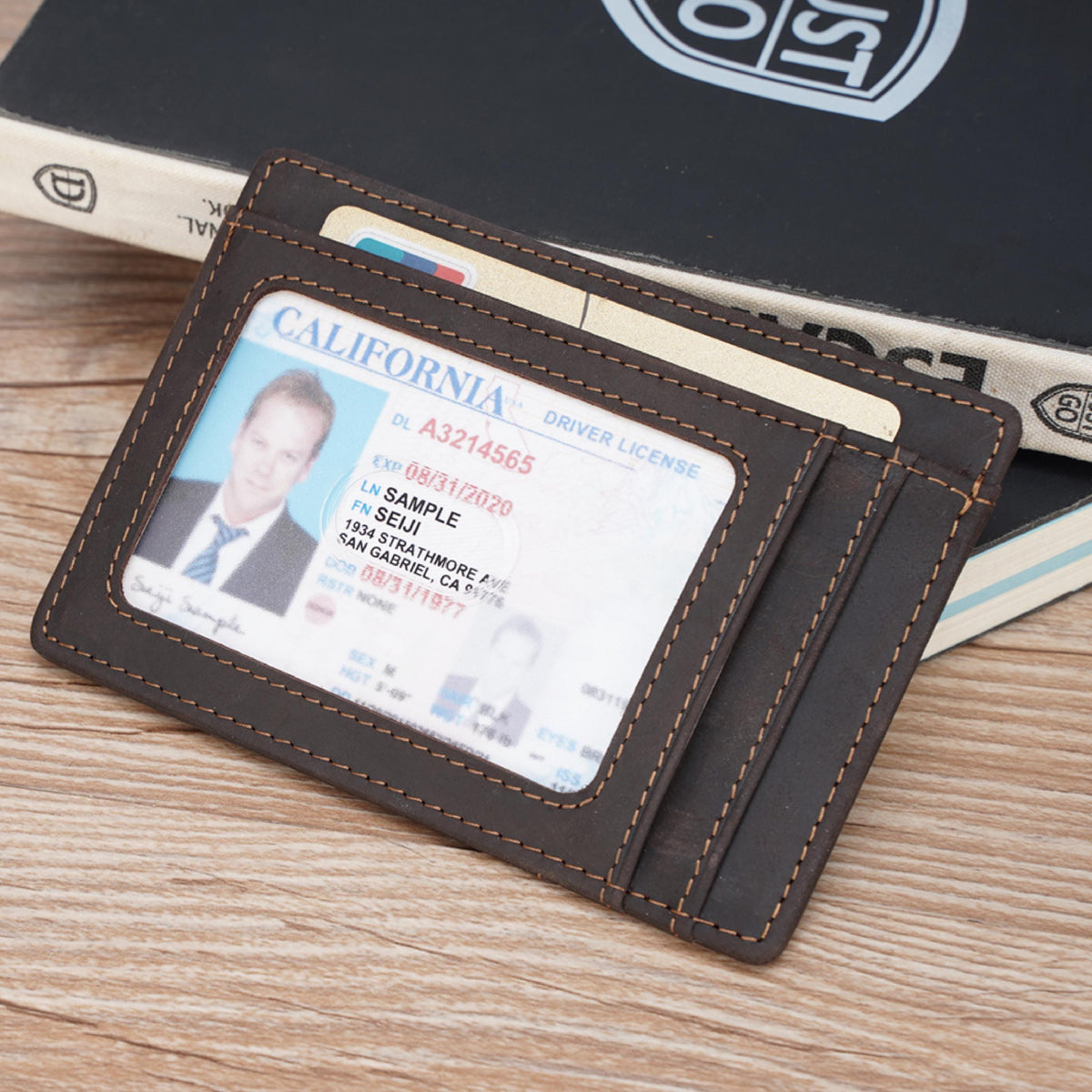 Men's Leather Engraved Father's Day Gift Card Holder Wallet, Card Holder for Him, Leather Card Holder, Personalized Card Holder, RFID Wallet