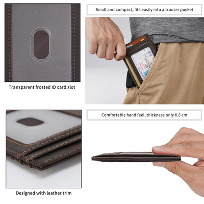 Men's Leather Engraved Father's Day Gift Card Holder Wallet, Card Holder for Him, Leather Card Holder, Personalized Card Holder, RFID Wallet