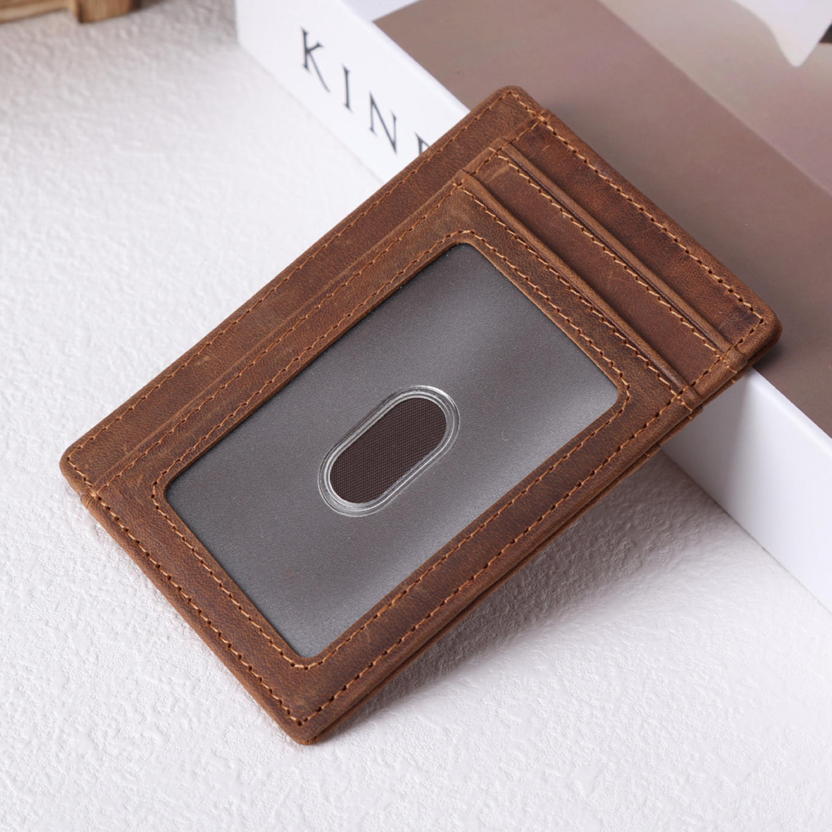 Men's Leather Engraved Father's Day Gift Card Holder Wallet, Card Holder for Him, Leather Card Holder, Personalized Card Holder, RFID Wallet