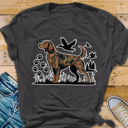 Duck Hunting Dog Camo T-Shirt, Retriever Graphic Tee