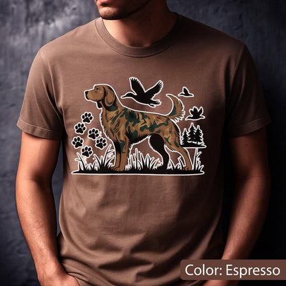 Comfort Colors Hunting Dog T-Shirt: Camo Retriever Graphic Tee