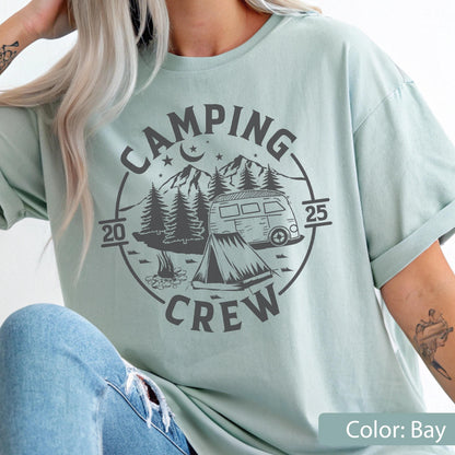 Camping Crew 2025 Comfort Colors Shirt: Family Outdoor Adventure Tee