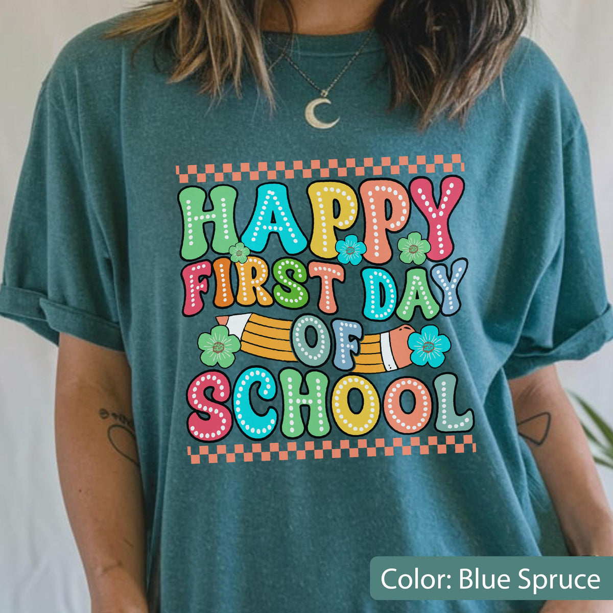 Comfort Colors First Day of School T-Shirt: Teacher Pencil Tee