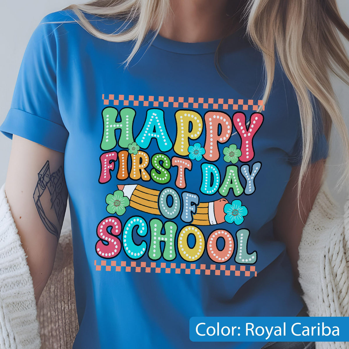 Comfort Colors First Day of School T-Shirt: Teacher Pencil Tee