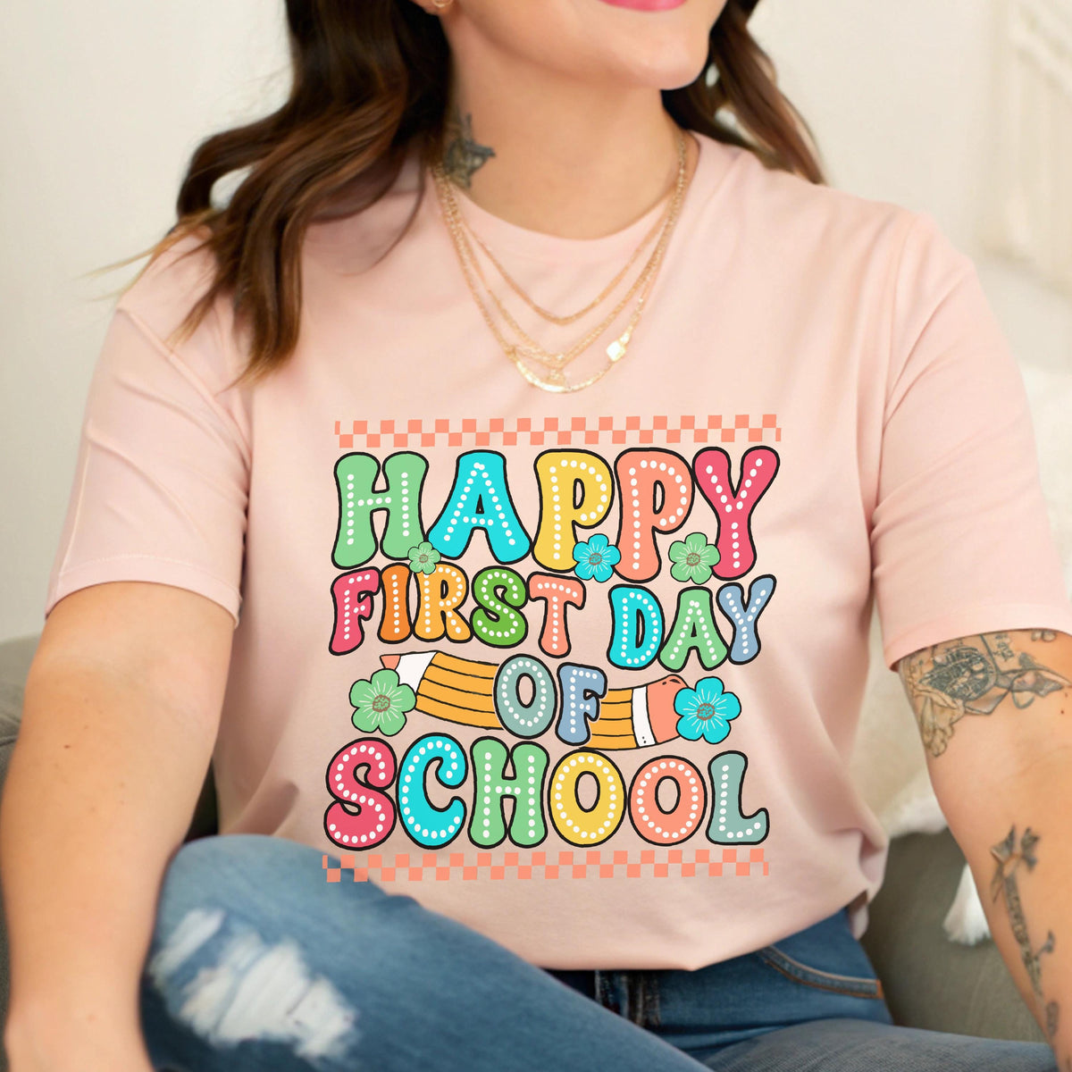 Happy First Day of School T-Shirt: Teacher Student Outfit
