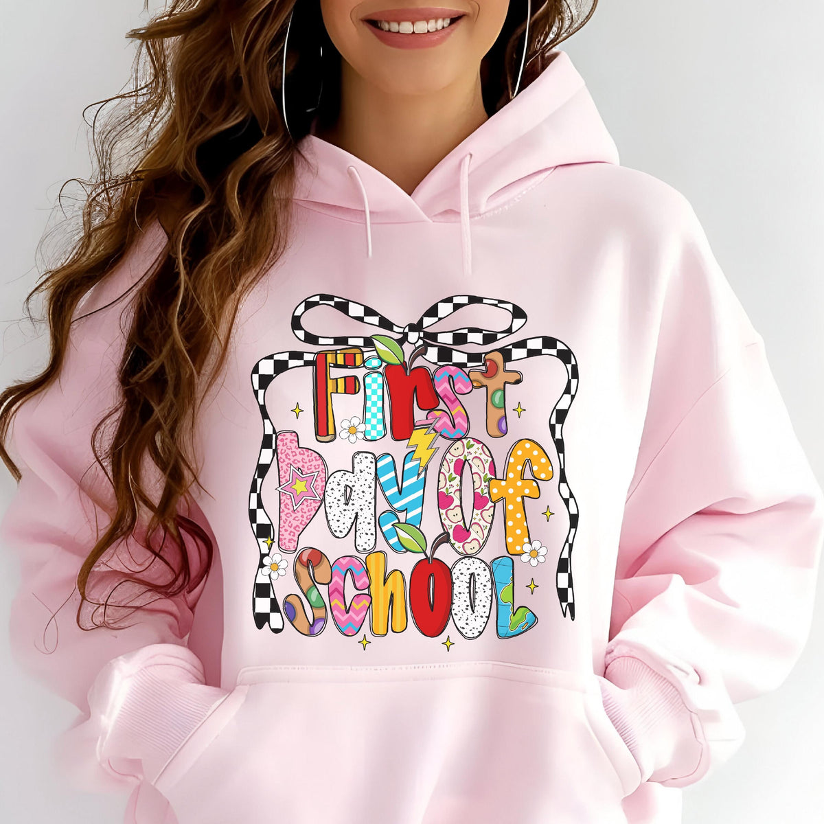 Checkered First Day of School Sweatshirt: Teacher Appreciation Gift
