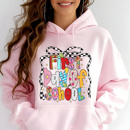 Checkered First Day of School Sweatshirt: Teacher Appreciation Gift