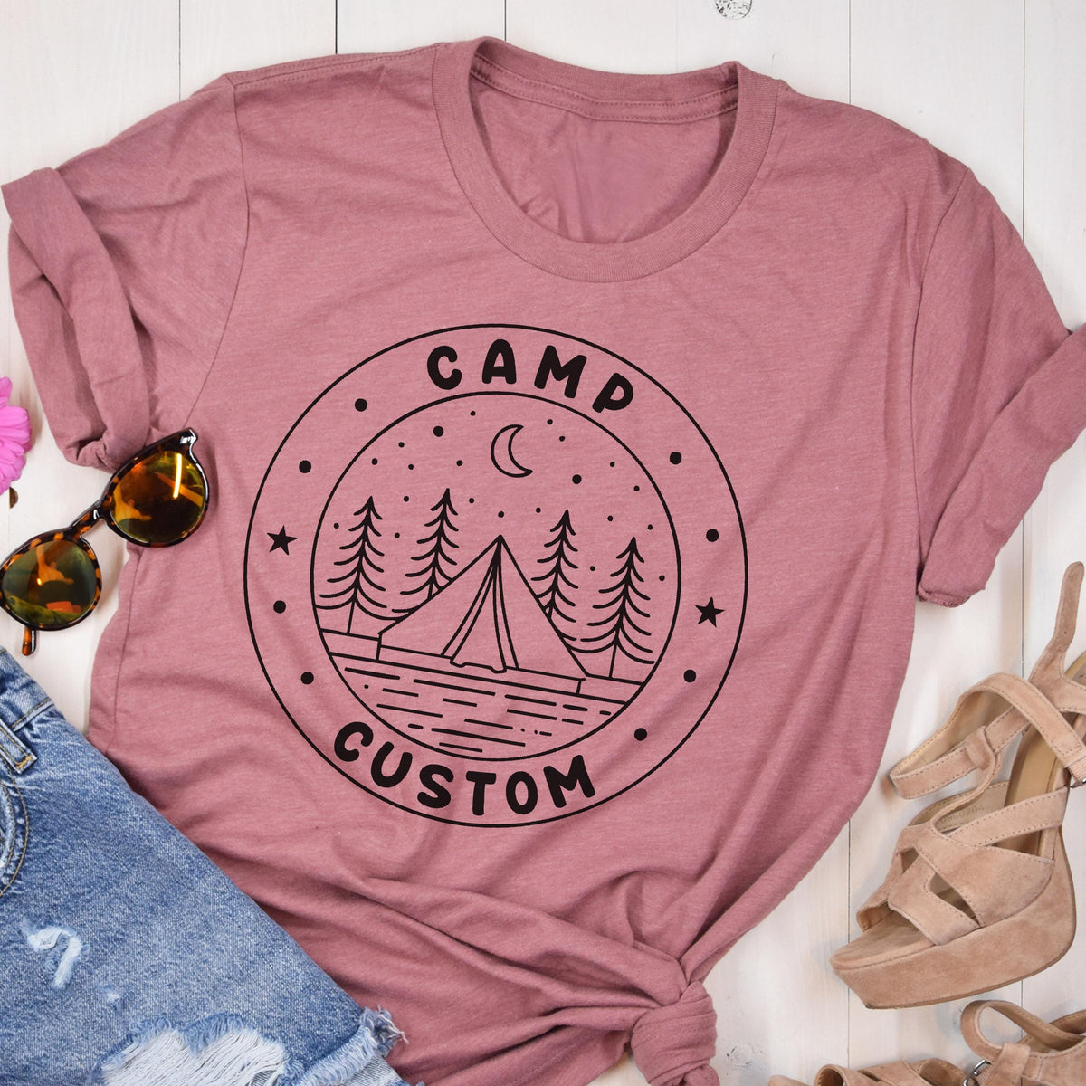 Personalized Camping Trip Shirt, Family Campfire Tent Tee, Camp Team 2026 T-Shirt, Hiking Adventure Tee
